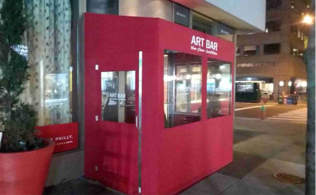 Temporary winter vestiibule enclosure the Art Bar NYC