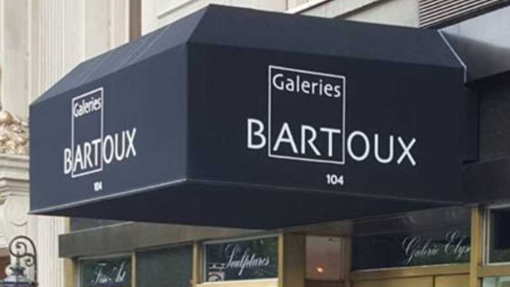 Galeries Bartoux store entrance awning sign.
